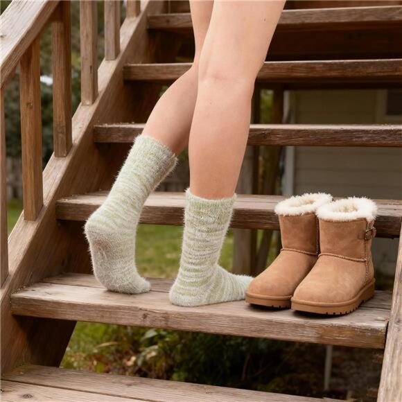 New 5 Pairs Fuzzy Soft Cozy Comfortable Socks for Women, Casual Sleep Comfy Sock - Picture 6 of 6